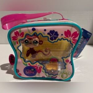 Littlest Pet Shop # 1361 NIB Reddish Brown Monkey Green Eyes Purse New Sealed